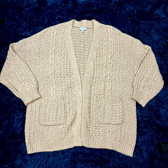 🔥2/$10 NWT🤩 |•ST. JOHN'S BAY•| Lightweight Spring Sweater Khaki Tan/Snowdrift XL - Picture 9 of 12